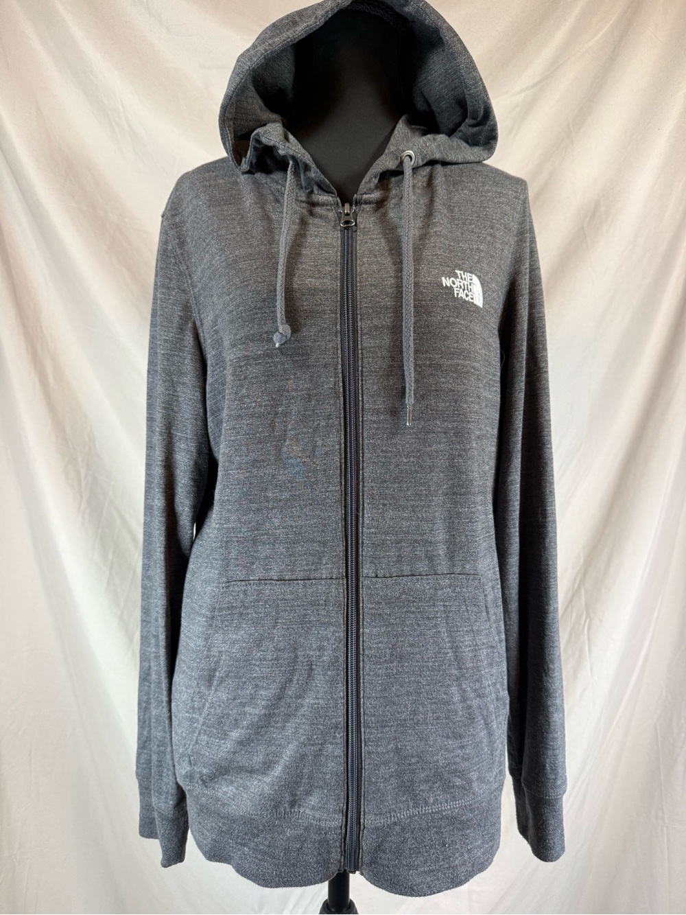 The North Face Tri-Blend Full-Zip Hoodie Dark Gray - Size Large